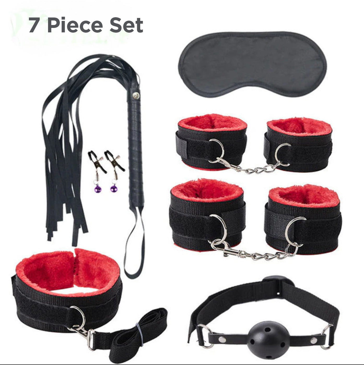 Sexy Leather BDSM Kits Plush Sex Bondage Set Handcuffs Sex Games Whip Gag Nipple Clamps Sex Toys for Couples Exotic Accessories