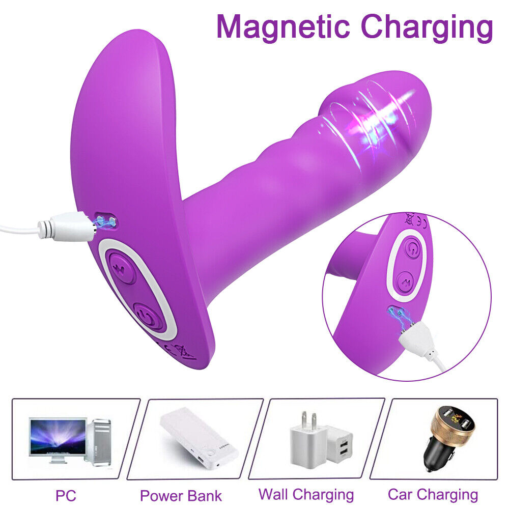 Thrusting Bluetooth Vibrator for Women • Rotating Telescopic Dildo • Remote Control • G Spot Massage Clitoris Stimulator