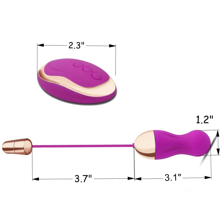 Wireless 10 Speed Remote Control Love Egg 10 Speed Vibrator with Vaginal Ben Wa Geisha Kegel Balls for Women and Men